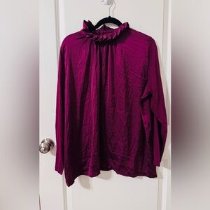 Banana Republic Fuchsia Ruffle Blouse